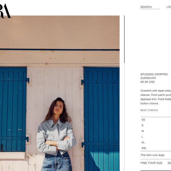 ZARA STUDDED CROPPED OVERSHIRT - Picture 5 of 5